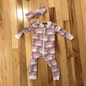 Milkbarn onesie with matching headband